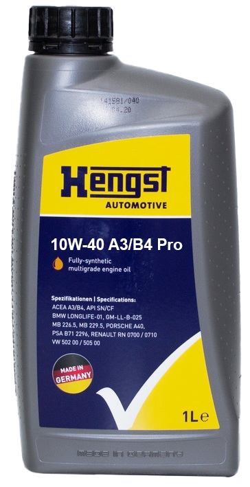 Моторное масло Hengst 10W-40 A3/B4 Pro, 1л